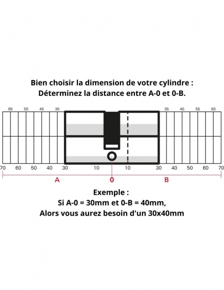 Vista aggiuntiva 2 di Cilindro europeo STD, 27 x 32 mm, nichelato, 3 chiavi – THIRARD
