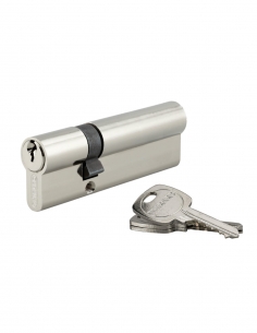 Cilindro per serratura doppia entrata, 30x65 mm, anti-estrazione, nichelato, 3 chiavi – THIRARD