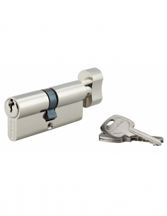 Cilindro europeo STD con pomolo 30 x 35 mm, nichelato, 3 chiavi – THIRARD