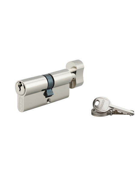 Cilindro europeo STD con pomolo 35 x 25 mm, nichelato, 3 chiavi – THIRARD