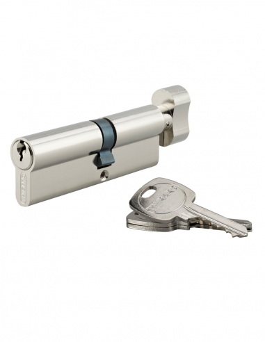 Cilindro per serratura con pomolo STD, anti-strappo, 40Bx50 mm, nichelato, 3 chiavi – Thirard