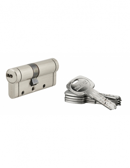 Cilindro per serratura, 30x40 mm, nichelato, anti-estrazione, anti-perforazione, anti-rottura, 5 chiavi – THIRARD