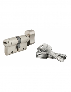 Cilindro europeo TRAFIC 12 con pomolo 30 x 30 mm nichelato, 5 chiavi – THIRARD