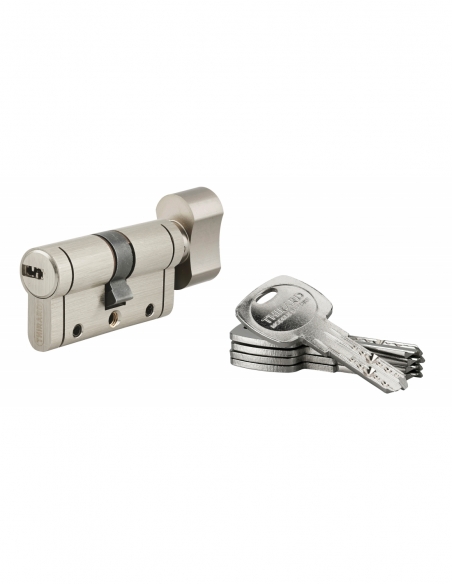 Cilindro europeo TRAFIC 12 con pomolo 30 x 30 mm nichelato, 5 chiavi – THIRARD