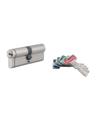 Cilindro europeo Transit 2 40 x 40 mm, nichelato, 5 chiavi – THIRARD