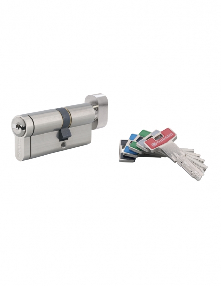 Cilindro europeo Transit 2 con pomolo 30 x 40 mm, nichelato, 5 chiavi – THIRARD