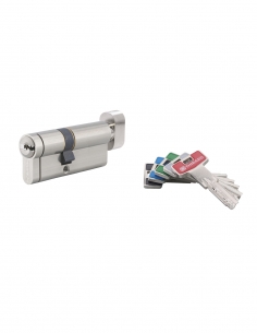 Cilindro europeo Transit 2 con pomolo 40 x 30 mm, nichelato, 5 chiavi – THIRARD