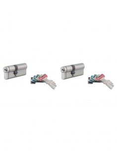 Set di 2 cilindri Transit 2 30 x 40 mm nichelati, chiave uguale, 8 chiavi – THIRARD