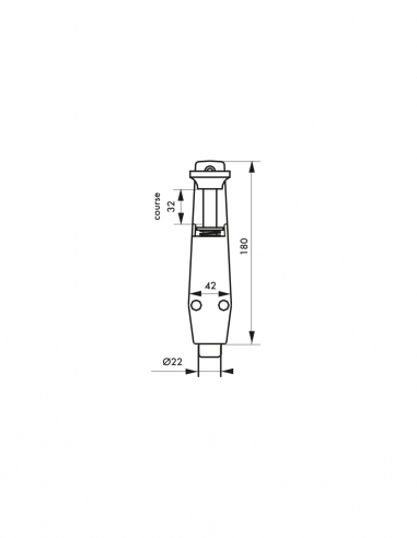 Vista aggiuntiva 1 di Fermo a pedale per porta battente 180 mm, laccato bianco – THIRARD