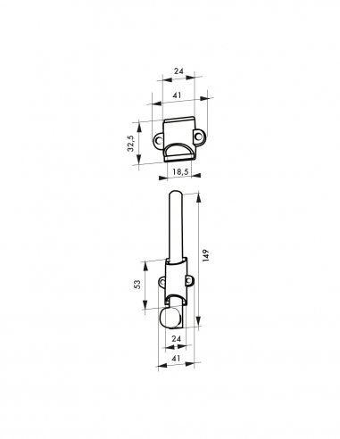 Catenaccio a scorrimento per finestra da applicare, 150 mm, nichel satinato – THIRARD