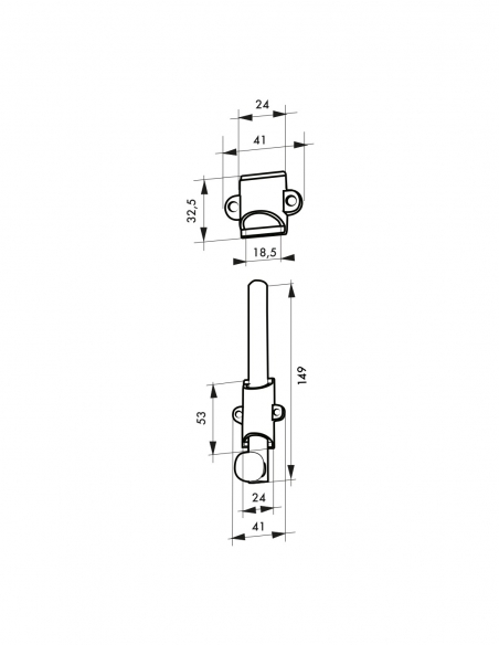 Catenaccio a scorrimento per finestra da applicare, 150 mm, nichel satinato – THIRARD