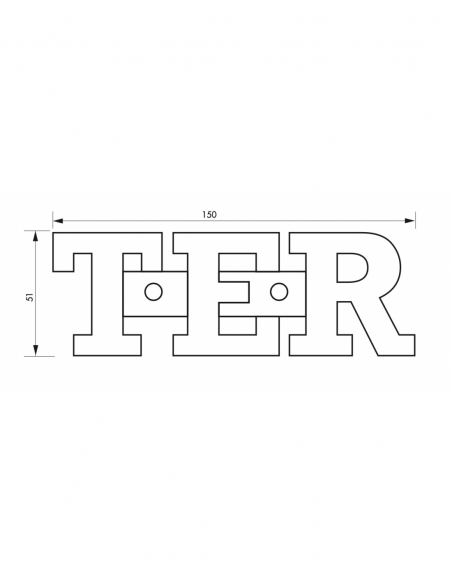 Vista aggiuntiva 1 di Lettere “TER”, altezza 51 mm, da avvitare – THIRARD