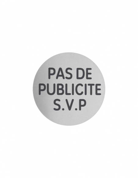 Targa segnaletica adesiva Ø 80 mm, “Pas de publicité” (No pubblicità) – THIRARD
