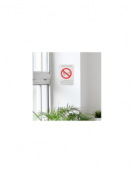 Targa di segnalazione “Vietato fumare”, polistirene rigido da avvitare, 148x120 mm – THIRARD