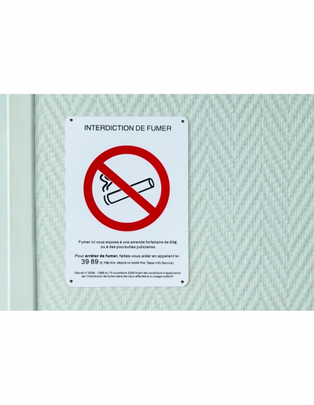 Targa di segnalazione “Vietato fumare”, polistirene rigido da avvitare, 148x120 mm – THIRARD