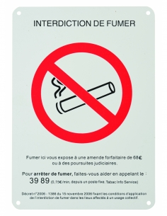 Targa segnaletica da avvitare 148 x 210 mm, “Interdiction de fumer” (Vietato fumare) – THIRARD
