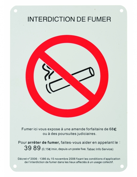 Targa segnaletica da avvitare 148 x 210 mm, “Interdiction de fumer” (Vietato fumare) – THIRARD
