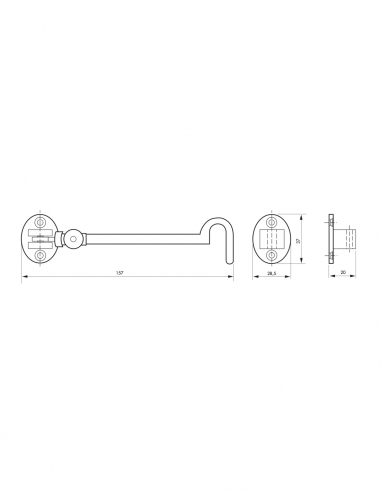 Gancio di sicurezza cromato, 150 mm – THIRARD