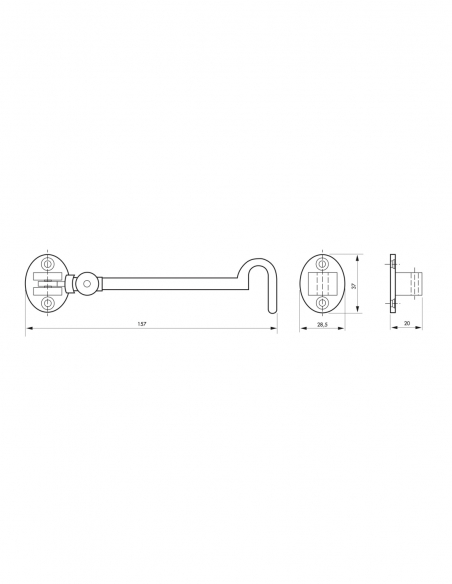 Gancio di sicurezza cromato, 150 mm – THIRARD