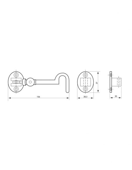 Vista aggiuntiva 2 di Gancio finitura ottone 100 mm – THIRARD
