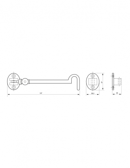Vista aggiuntiva 1 di Gancio finitura ottone 150 mm – THIRARD