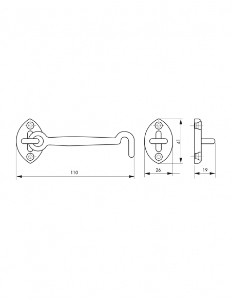 Vista aggiuntiva 1 di Gancio finitura ottone 100 mm – THIRARD