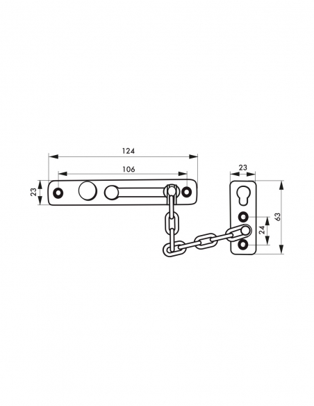 Vista aggiuntiva 1 di Catena di sicurezza GM, finitura ottone – THIRARD