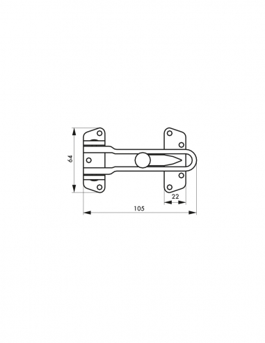 Vista aggiuntiva 1 di Limitatore di apertura per porta ECO, nichelato – THIRARD