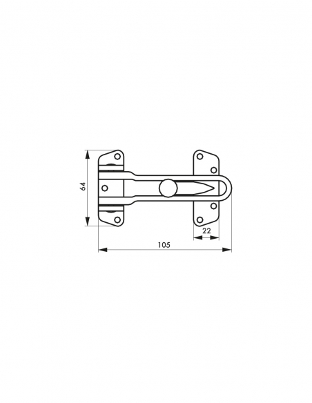 Limitatore di apertura per porta d’ingresso, fermo di arresto, 105 mm, nero – THIRARD