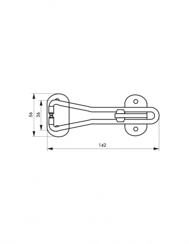 Limitatore di apertura per porta d’ingresso, fermo di arresto, 142 mm, dorato – THIRARD
