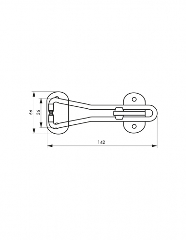 Limitatore di apertura per porta d’ingresso, fermo di arresto, 142 mm, bianco – THIRARD