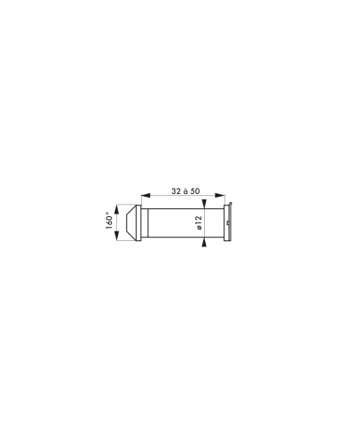 Spioncino 160°, per porta leggera, ottone lucido – THIRARD