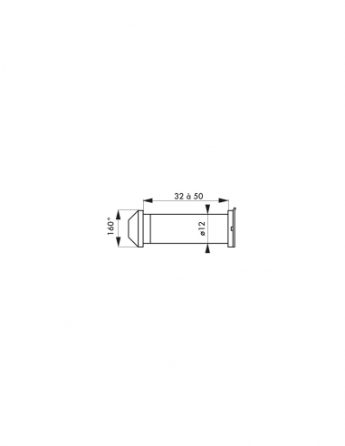 Spioncino 160°, per porta leggera, ottone cromato – THIRARD