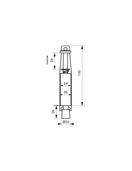 Vista aggiuntiva 1 di Fermaporta 150 mm, finitura argento – THIRARD