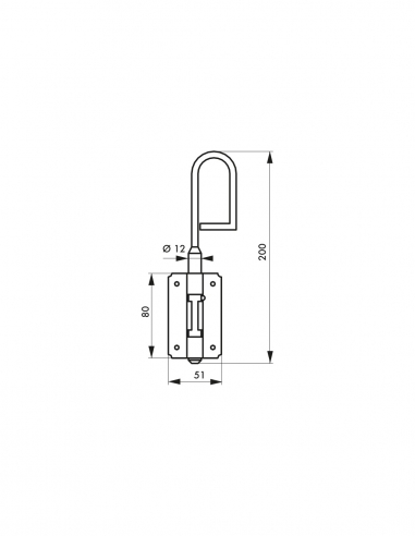 Vista aggiuntiva 1 di Chiavistello a baionetta 12 x 200 mm – THIRARD