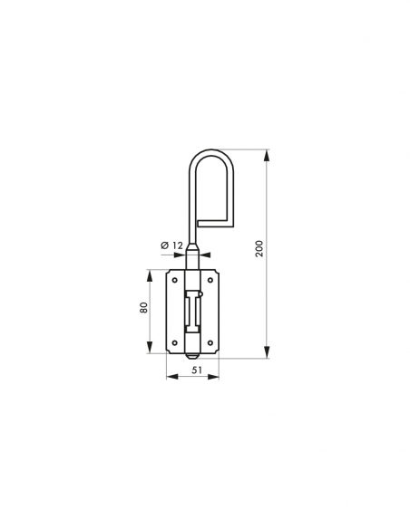 Vista aggiuntiva 1 di Chiavistello a baionetta 12 x 200 mm – THIRARD