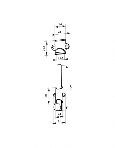 Chiavistello da applicare per finestra, a scorrimento, 200 mm, nichel satinato – THIRARD