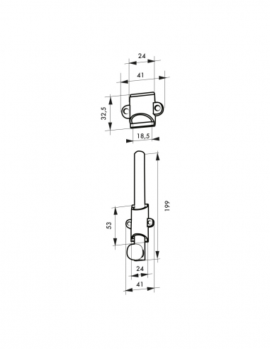 Chiavistello da applicare per finestra, a scorrimento, 250 mm, nichel satinato – THIRARD