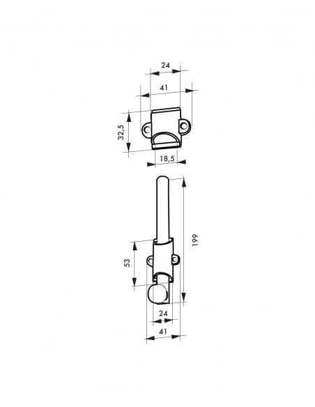 Chiavistello da applicare per finestra, a scorrimento, 250 mm, nichel satinato – THIRARD