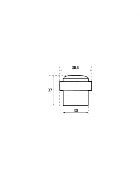Vista aggiuntiva 1 di Fermaporta da pavimento Ø 30 mm, altezza 34,5 mm, nero – THIRARD