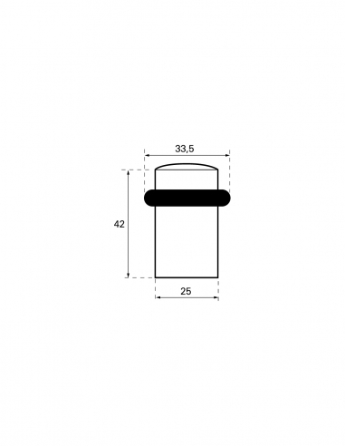 Vista aggiuntiva 1 di Fermaporta da pavimento Ø 25 mm, altezza 42 mm, finitura ottone – THIRARD