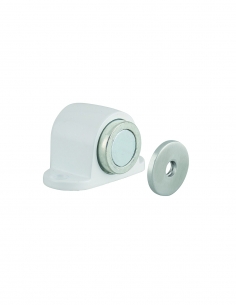 Fermaporta magnetico, corpo in lega, fissaggio a pavimento, bianco opaco – THIRARD