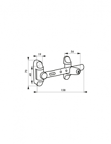 Limitatore di apertura con chiave per finestra 1 o 2 ante, 158 mm, laccato bianco, 2 chiavi – THIRARD