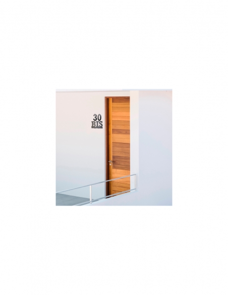 Targhetta segnaletica “BIS”, in lega, da avvitare, altezza 80 mm, nero – THIRARD