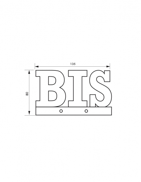Targhetta segnaletica “BIS”, in lega, da avvitare, altezza 80 mm, nero – THIRARD