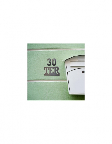 Targhetta segnaletica “TER”, in lega, da avvitare, altezza 80 mm, nero – THIRARD