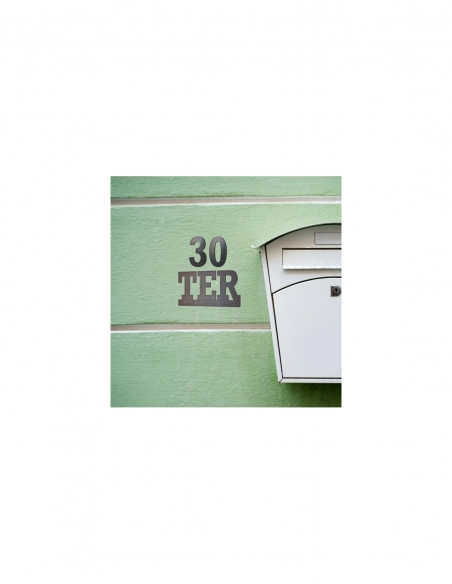 Targhetta segnaletica “TER”, in lega, da avvitare, altezza 80 mm, nero – THIRARD