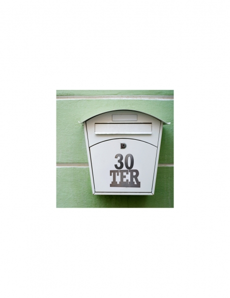 Vista aggiuntiva 3 di Lettere “TER” nere, altezza 75 mm, da avvitare – THIRARD