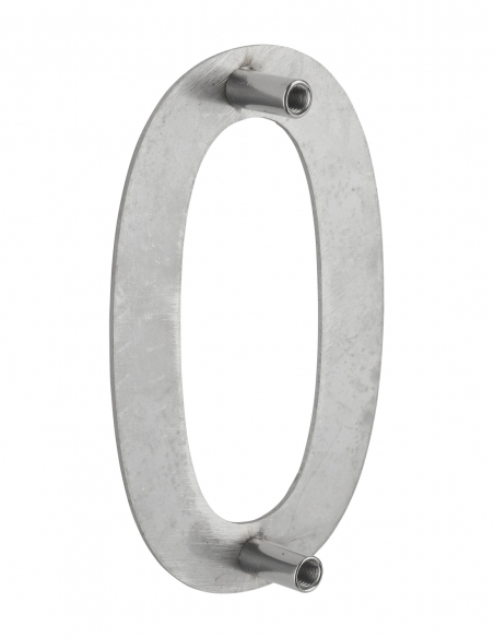 Vista aggiuntiva 1 di Numero civico 0 in acciaio inox, altezza 100 mm, da avvitare – THIRARD