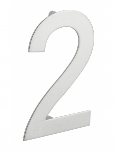 Numero civico 2 in acciaio inox, altezza 100 mm, da avvitare – THIRARD